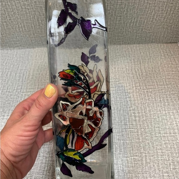 Joan Baker Designs Stained Glass Floral Vase Vintage - Picture 8 of 12